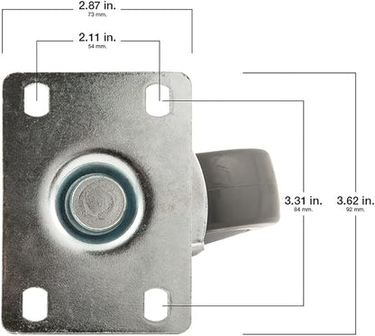Titan 5" Thermoplastic Rubber (TPR) Swivel Caster, 350-lb. capacity, Gray