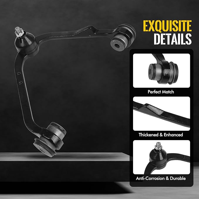 KUSATEC RWD Front Upper Control Arm with Ball Joint Assembly Fit for Ford Expedition 97-02, F150 97-03, F250 97-99; Lincoln Blackwood 02, Navigator 98-02; Upper Control Arm K8726 K8728