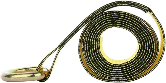 3300 lbs 2 inch x 8 feet Lasso Strap wO-Ring Auto Tie Down Rugged Weave Yellow