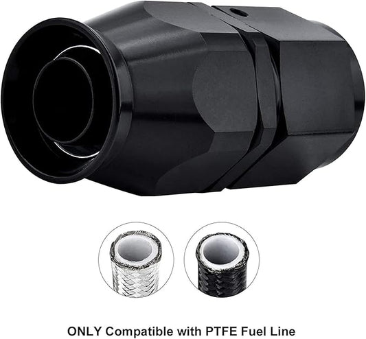 EVIL ENERGY 8AN PTFE Hose End Fitting Straight Black for PTFE Hose Only
