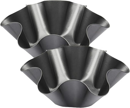 2 Pack 8.5" Nonstick Large Taco Shell Bowl Ai Carbon Steel Tortilla Maker Shell Pans Baking Molds Tostada for Frying Salad Bowls