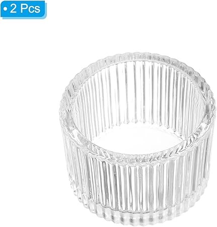 PATIKIL 2 pcs Tealight Candle Holder, Tea Lights Candle Holder Glass Votive Candle Holders Glass Candle Holders for Table Centerpiece Decor Wedding Dinner Party, White