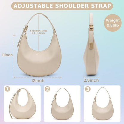 Keyli Shoulder Bag Stylish Casual Clutch Purses for Women 3 Ways Adjust Strap Hobo Handbags with Zip Closure