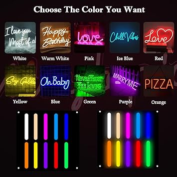 Custom Neon Sign Led Neon Light Sign Customizable for Wall Decor Neon Name Sign Personalized for Wedding Birthday Party Backdrop Decoration Bedroom Bar Business Shop Name Light Up Sign