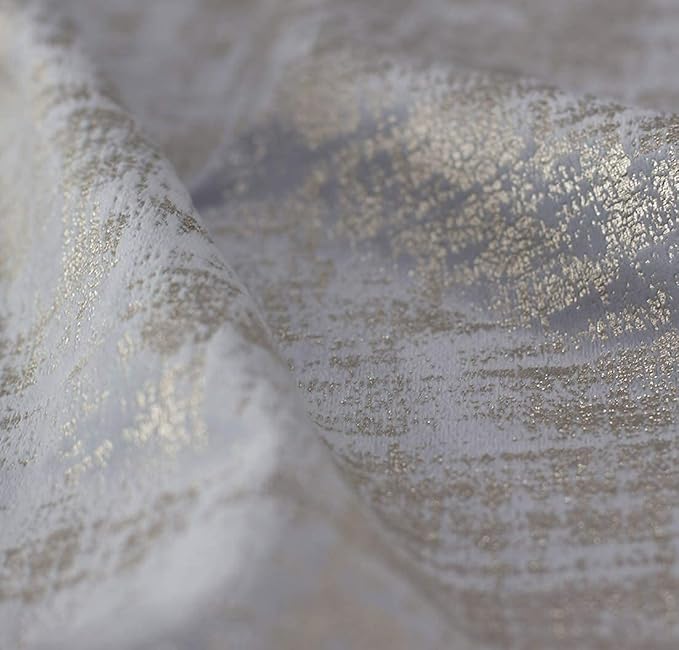 always4u Soft Velvet Curtains 95 Inch Length Luxury Bedroom Curtains Gold Foil Print Window Treatments for Living Room 1 Panel Silver