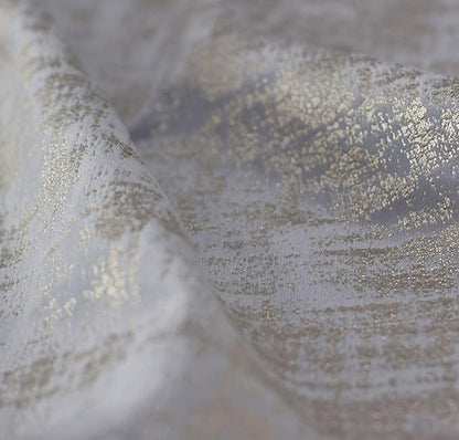 always4u Soft Velvet Curtains 95 Inch Length Luxury Bedroom Curtains Gold Foil Print Window Treatments for Living Room 1 Panel Silver