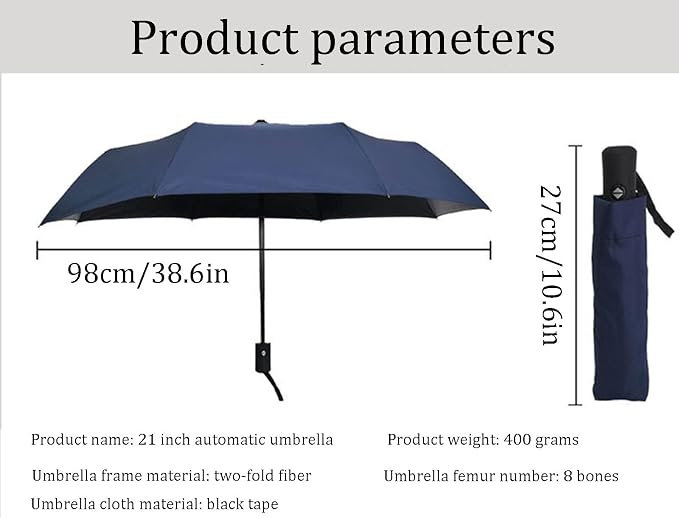 Compact Umbrella, Travel Umbrella Windproof 8 Ribs Auto Open & Close Wind Resistant, Small - Compact, Light, Automatic, Strong, Mini, Folding and Portable(Red)