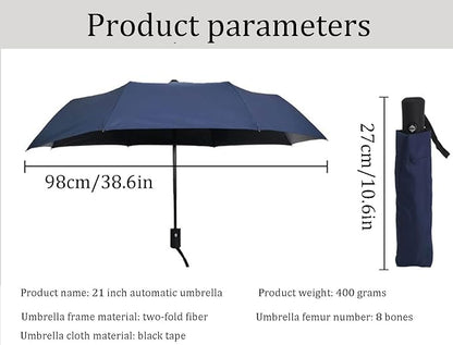 Compact Umbrella, Travel Umbrella Windproof 8 Ribs Auto Open & Close Wind Resistant, Small - Compact, Light, Automatic, Strong, Mini, Folding and Portable(Red)