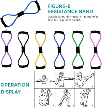 Pilates Essentials Kit for Women, 11-Piece Better Me Pilates Kit, Booty Bands for Working Out Glutes Yoga Ball 25cm Figure 8 Resistance Band Yoga Bands for Stretching