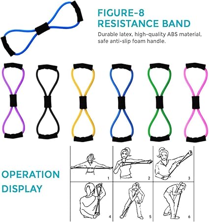 Pilates Essentials Kit for Women, 11-Piece Better Me Pilates Kit, Booty Bands for Working Out Glutes Yoga Ball 25cm Figure 8 Resistance Band Yoga Bands for Stretching