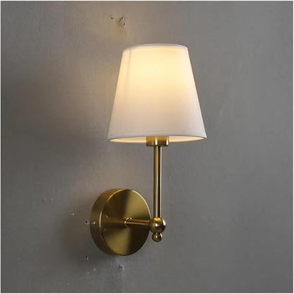 American Retro Wall Lamps LED Black and Gold Linen Covered Lamp Bedroom Bedside Lights Luxury Lighting Fixtures