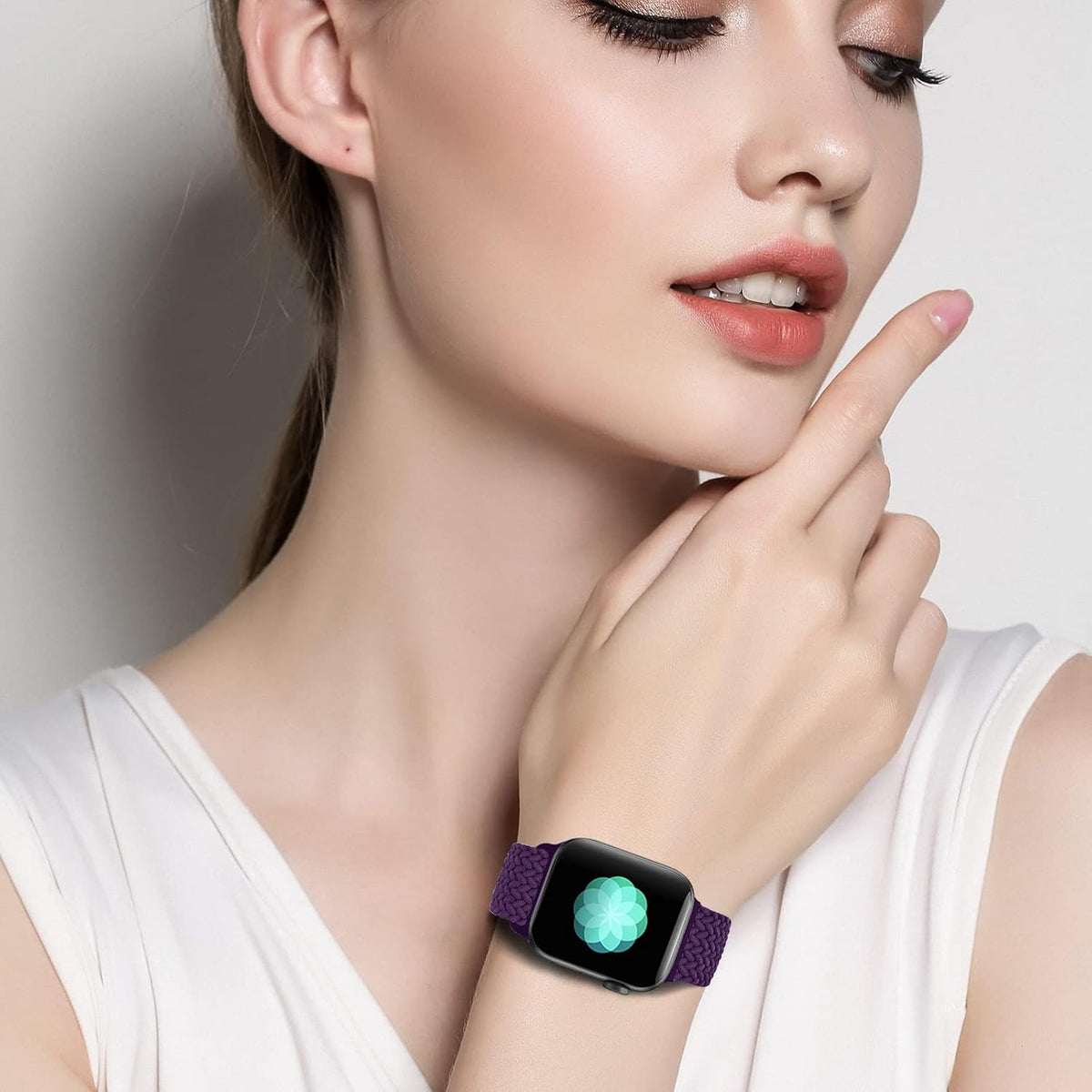 DOBSTFY Compatible with Apple Watch Band 38mm 40mm 41mm 42mm 44mm 45mm 46mm 49mm for Women Men,Stretchy Braided Apple Watch Strap for iWatch Series 10/9/8/7/6/5/4/3/2/1/SE/Ultra/Ultra 2