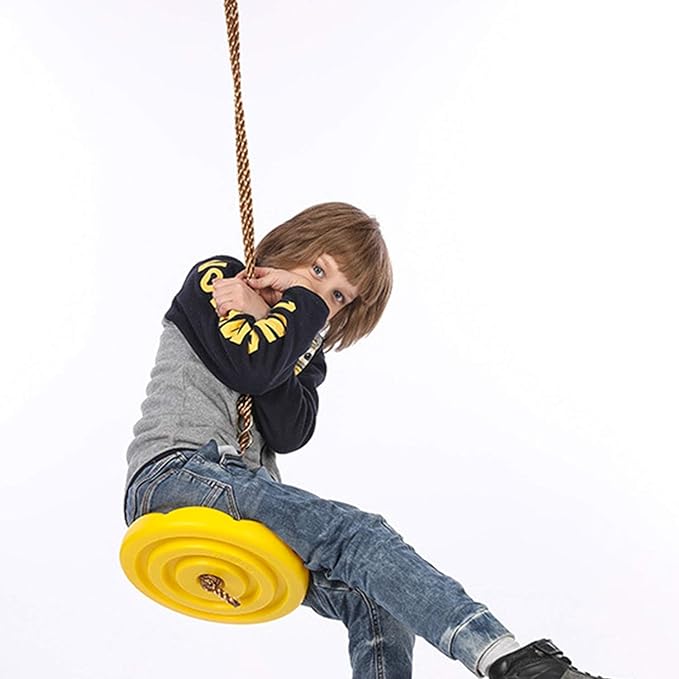 Sutekus Daisy Disc Tree Swing Seat with Rope Plastic Monkey Swing Playset for Backyard Outdoor (Blue)
