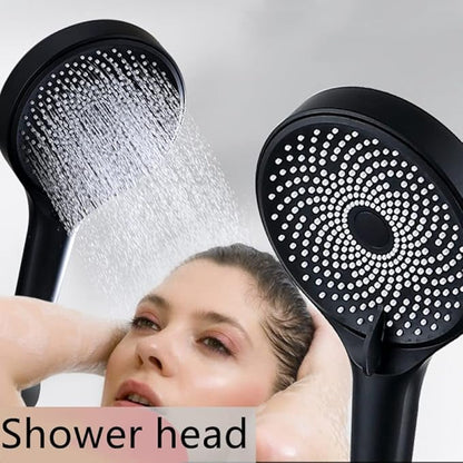 3 Mode Shower Head with 13Cm Panel Liquid Silicone Outlet Hole High Pressure Water Saving Adjustable Bathroom Accessories,Silver Set