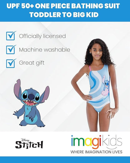 Disney Lilo & Stitch UPF 50+ One Piece Bathing Suit Newborn to Big Kid Sizes (9 Months - 14-16)