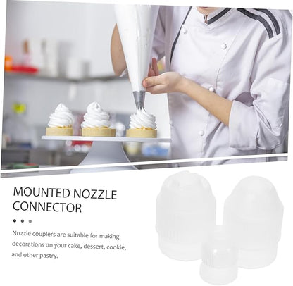 Cake Piping Coupler Set 3 Sizes Nozzle Converter for Baking Supplies and Kitchen Tools