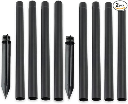 ZOOHAR Outdoor Light Pole Extension Kit - 55"4.6FT Stainless Steel with ABS Stakes, for Enhancing Garden Lights and Torches, Garden, Patio, Parties, Wedding,1.2in Diameter (2 Sets, 10 pcs)