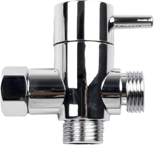 Bidet T Valve, 3 Way T-adapter Bath 12 Shower Head Mount Valve Diverter ABS Converter For Hand Shower And Fixed Shower Head, Replacement Component Adapter