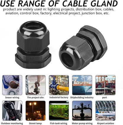 PENGLIN 8PCS Cable Glands 1" NPT Nylon Cable Connector Waterproof Long-lasting Tight Sealing,IP68 Waterproof Protection,Adapt to Heavy-duty Working Scenarios