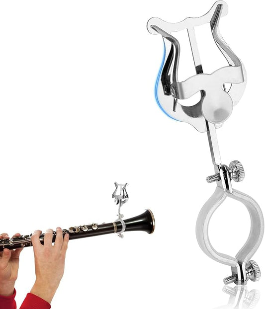 Clarinet Lyre Holder for Marching Band- 6.02Inch Sheet Music Clip Stand- Adjustable Music Book Clip for Beginners Professionals - Durable Lightweight