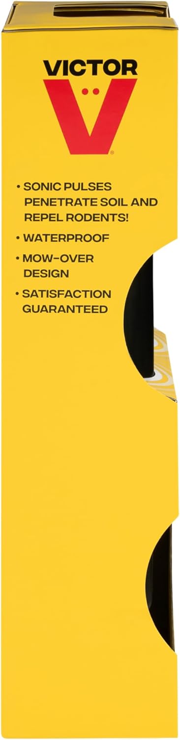 Victor Mole and Gopher Sonic Spike, 2-Pack Chemical Free Outdoor Mole and Gopher Repellent for Lawns, 95 ft Diameter Coverage, Safe for Use Around People and Pets