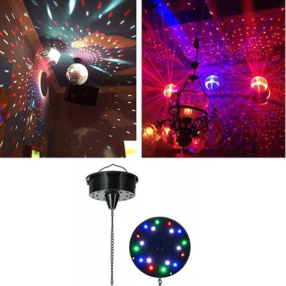 6RPM RGBW Light Rotated Motor 18LED For Mirror Disco Ball 6" 8" 12" DJ Bar Party