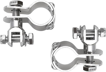 Motorcycle 1.25" Highway Footpegs Crash Bar Adjustable Clamps Mounts kit Chrome Compatible with Harley Touring Sportster Softail Road Glide Electra Glide Road King with 1 14 inch Engine Guard