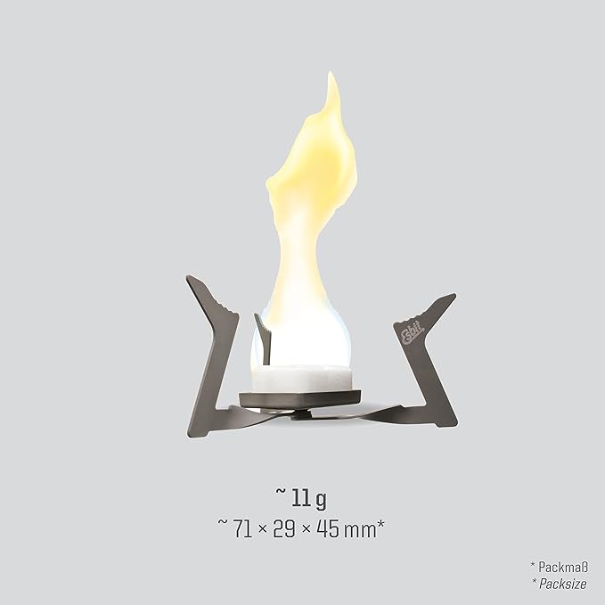 Esbit 11.5g (0.4 Ounce) Ultralight Folding Titanium Stove for Use with Solid Fuel Tablets