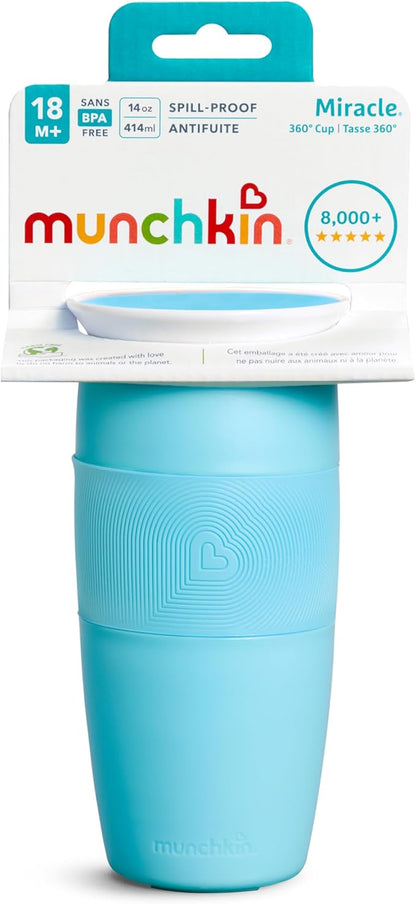 Munchkin Sippy Cup for Toddlers, Miracle 360 Cup, 14 Ounce, Blue