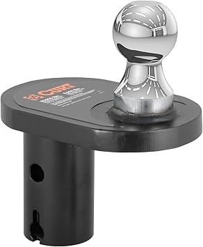CURT 60602 Double Lock Offset Gooseneck Ball, 4-Inch Offset, 20,000 lbs, 2-516-Inch Diameter , Black