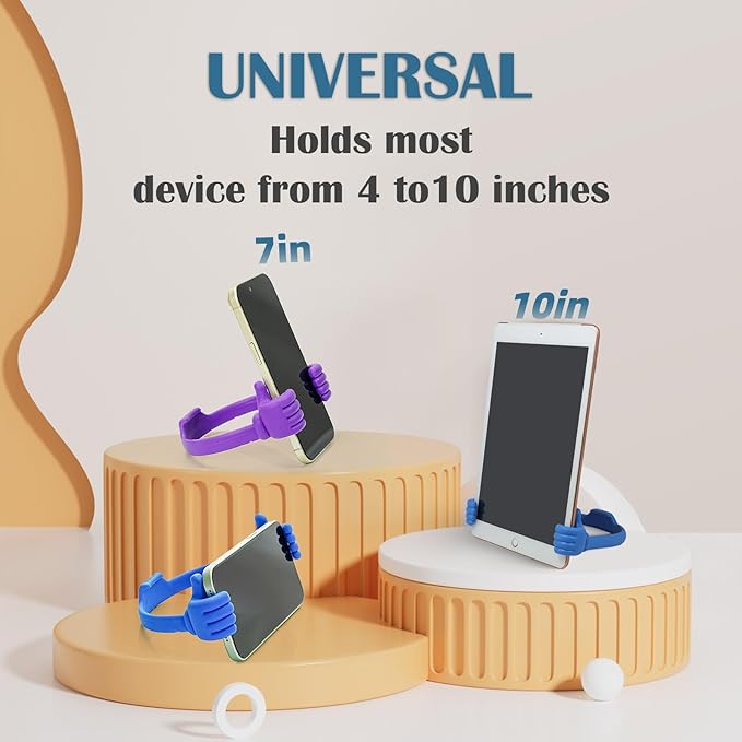 Honsky Thumbs-up Cell Phone Stand Holder, Tablet Stand Cradle for Desk Desktop Smartphone Cellphone Mobile Phone Tablets – Universal Adjustable Flexible, White