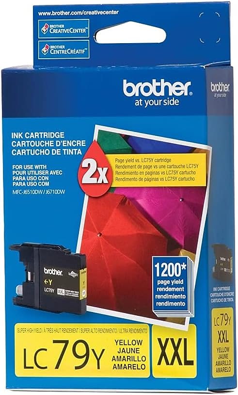 Brother Printer LC79Y Super High Yield (XXL) Yellow Cartridge Ink - Retail Packaging