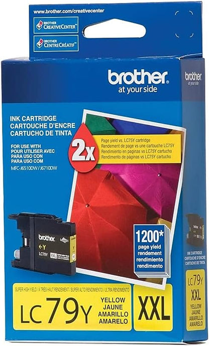 Brother Printer LC79Y Super High Yield (XXL) Yellow Cartridge Ink - Retail Packaging