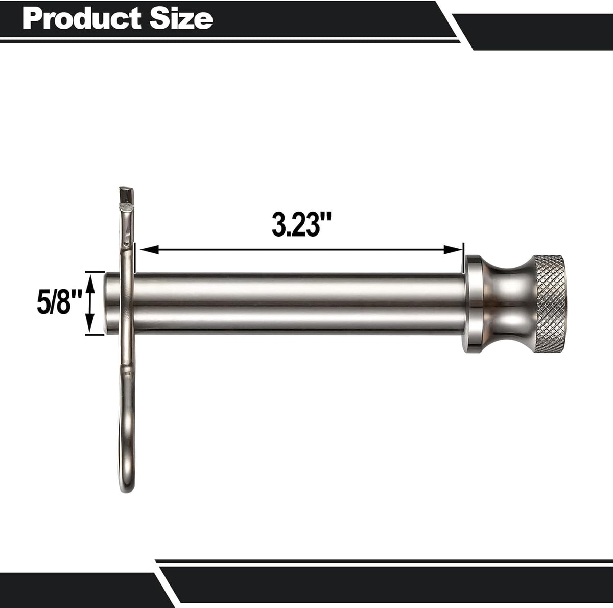 TOPSHINE Stainless Steel Trailer Hitch Pin and Clip, 5/8 Inch Diameter, Fits 2"&2.5" Receiver (1 Pack)