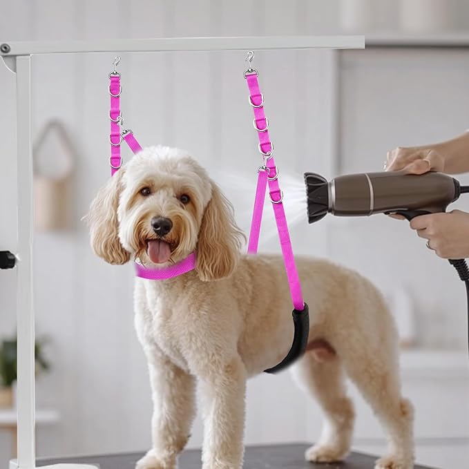 Dog Grooming Belly Straps, Adjustable Loops Extension, Table Arm Extender With Clamp for Bathing, Accessories Extension Loop Restraint Leash
