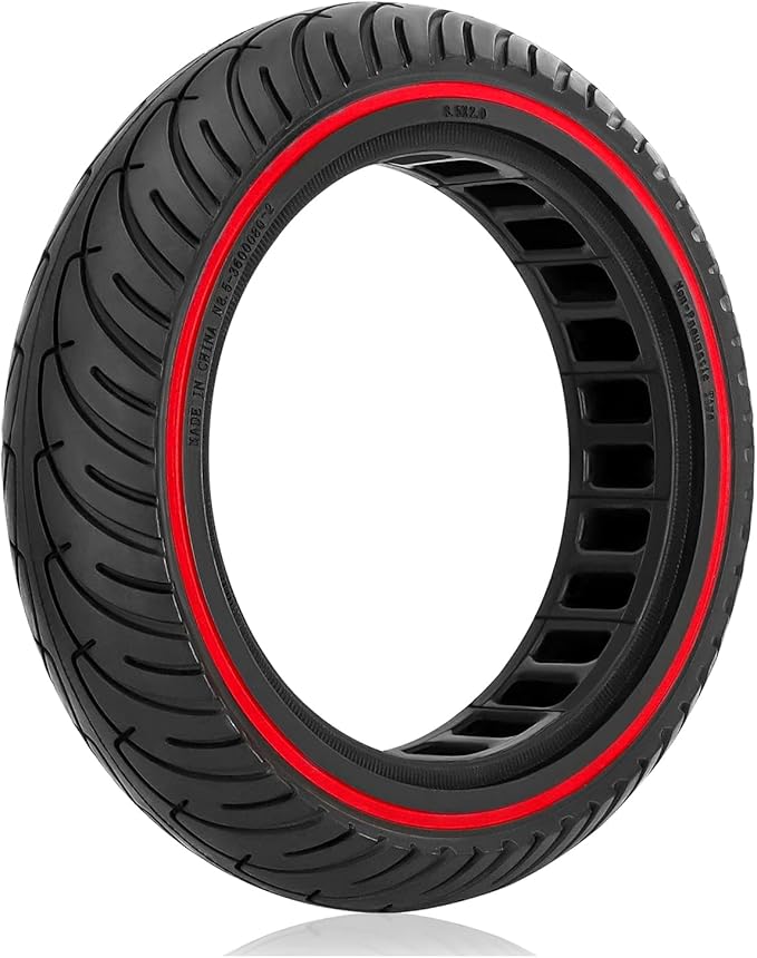 8 12 Scooter Solid Tires, 8.5 Solid Tire for Electric Scooter, 8.5 Inch Electric Scooter Replacement Wheels Honeycomb Solid Tire, 5075-6.1 Non-pneumatic Tires (Red_1PC_01)