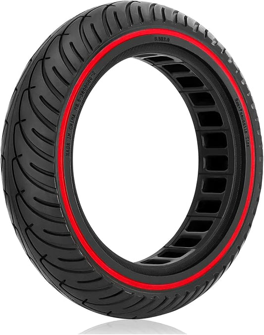 8 12 Scooter Solid Tires, 8.5 Solid Tire for Electric Scooter, 8.5 Inch Electric Scooter Replacement Wheels Honeycomb Solid Tire, 5075-6.1 Non-pneumatic Tires (Red_1PC_01)