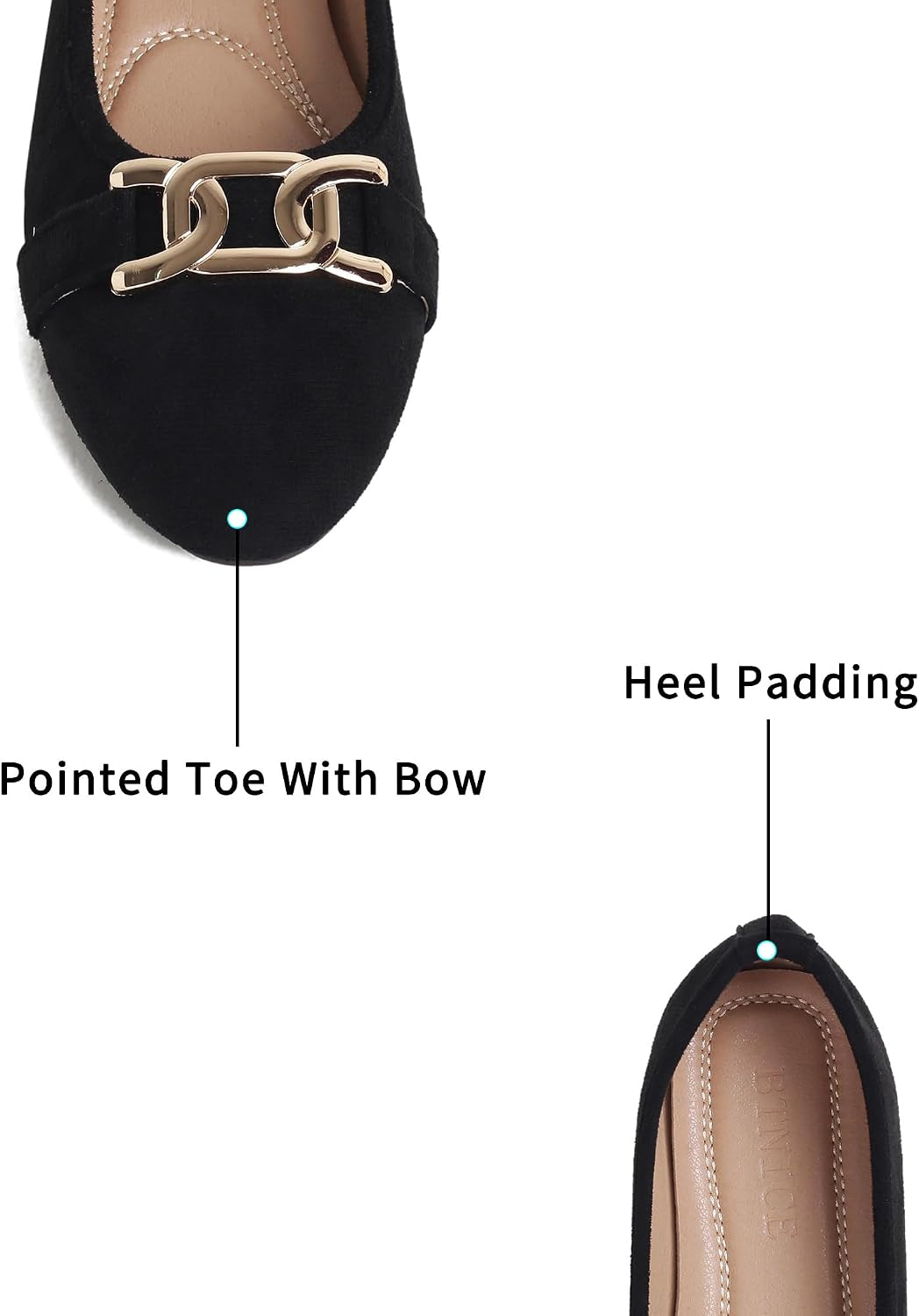 Women's Round Toe Ballet Shoes Flats Comfortable Ballerina Shoes Slip On Work Flats for Walking, Driving, Dressy