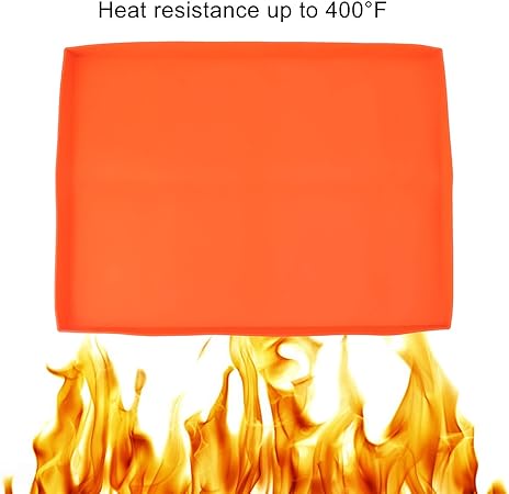 Griddle Mat, Silicone Griddle Cover, BBQ Grill Mat, Heavy Duty Silicone Grill Mat for Outdoor BBQ Blackstone All Season Use (22in Orange)