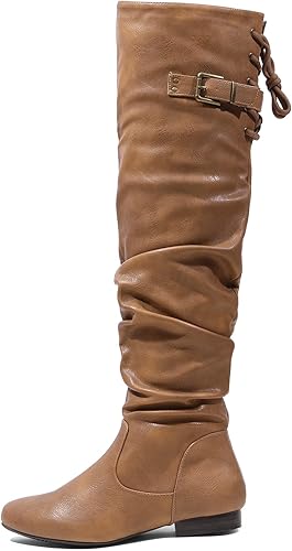 DREAM PAIRS Women's Suede Over The Knee Thigh High Winter Boots