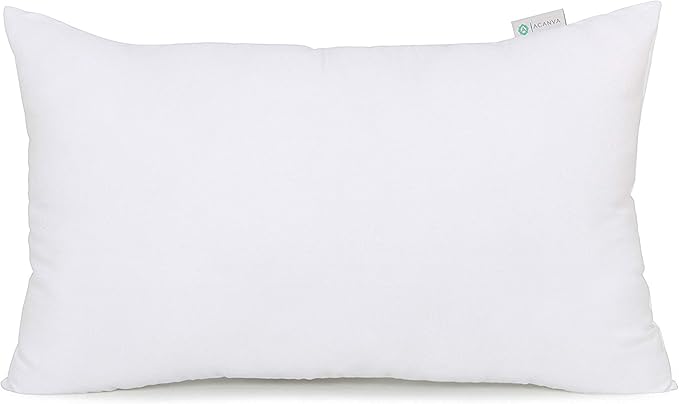 Acanva Decorative Rectangle Throw Pillow Inserts Hypoallergenic Form Stuffer Cushion Sham Filler, 1 Count (Pack of 1), White