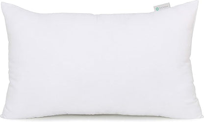Acanva Decorative Rectangle Throw Pillow Inserts Hypoallergenic Form Stuffer Cushion Sham Filler, 1 Count (Pack of 1), White
