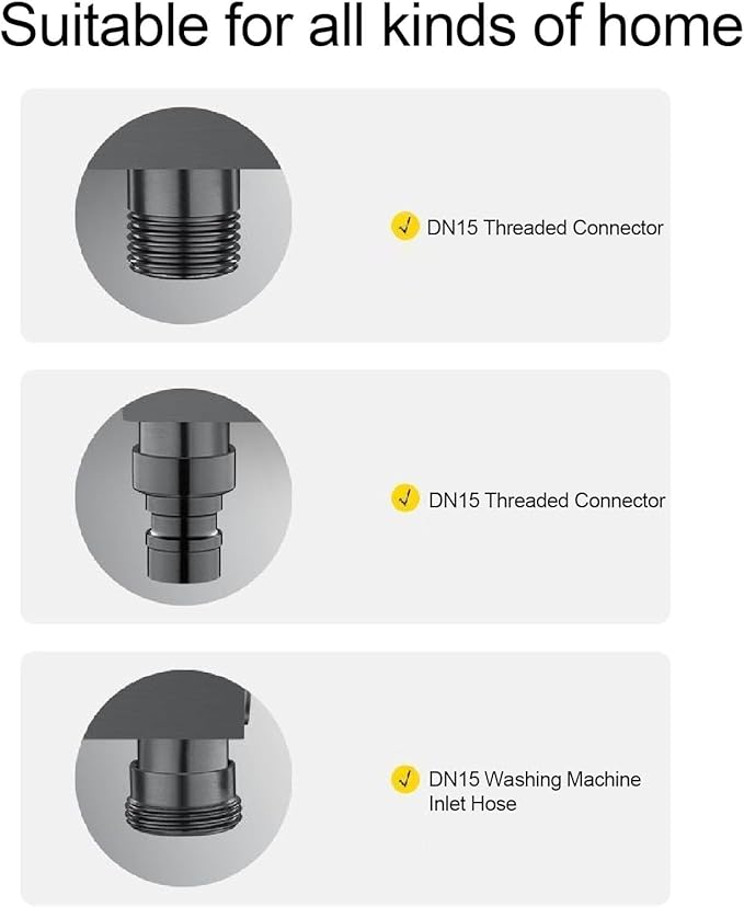 LiebeWH 1 In 2 Out Dual Control Valve G1/2in Male Thread Angle Stop Valve Toilet Bidet Sprayer Faucet Accessories for Washing Machine