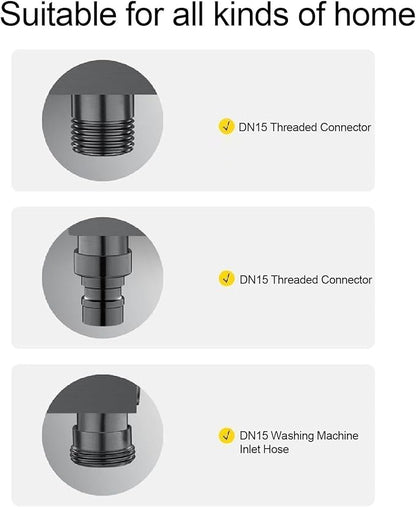 LiebeWH 1 In 2 Out Dual Control Valve G1/2in Male Thread Angle Stop Valve Toilet Bidet Sprayer Faucet Accessories for Washing Machine