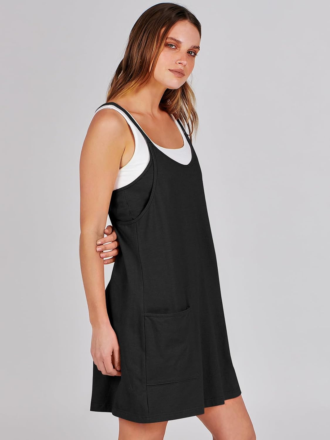 ANRABESS romper dress perfect for staying cool, looking great during hot summer days; built-in shorts, breathable fabric ideal for various activities.