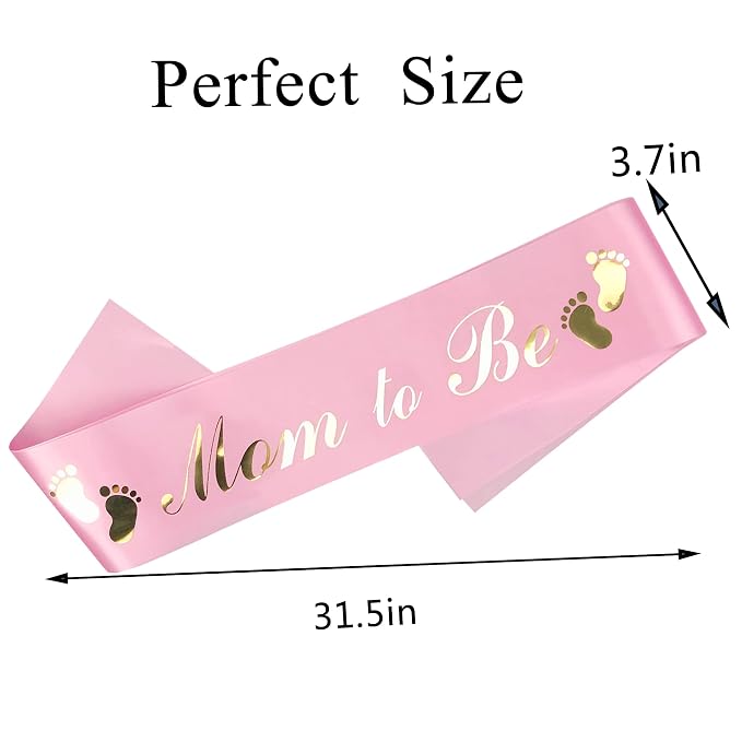 Baby Shower Decoration Adjustable Flower Crown Tiara Mom to Be Sash and Pin Dad to Be Corsage Pin Badge Kit Party Favors for Pregnancy Parents Maternity Girl Boy Gender Reveal Pink