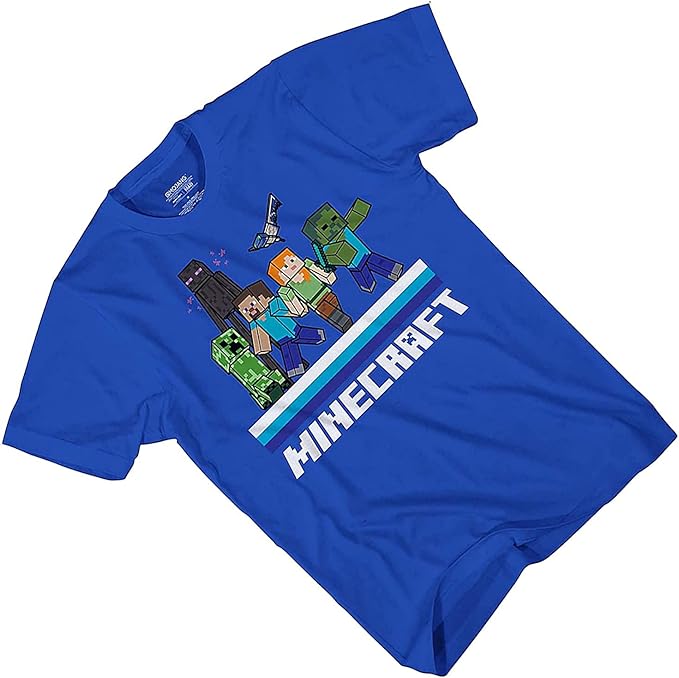 Minecraft Boys Video Game T-Shirt - Black and Green Creeper Face - Official Shirt