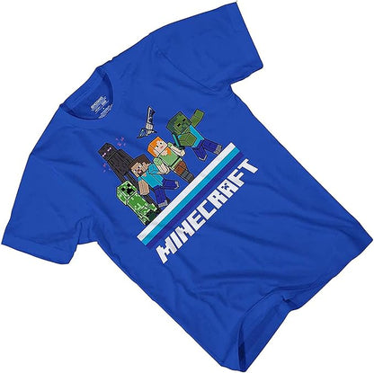 Minecraft Boys Video Game T-Shirt - Black and Green Creeper Face - Official Shirt