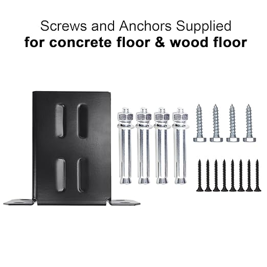 Eapele 4x4 Wood Fence Post Anchor Base, Thick Steel and Black Powder Coated, Come with Wood Screws and Concrete Anchors