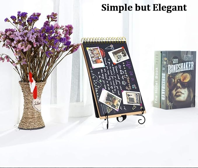 Kruodop 2pcs Pack Plate Stands for Display, 4 Inch Plate Holder Display Stand, Metal Frame Holder Stands for Book, Pictures, Photo Easel, Tabletop Art